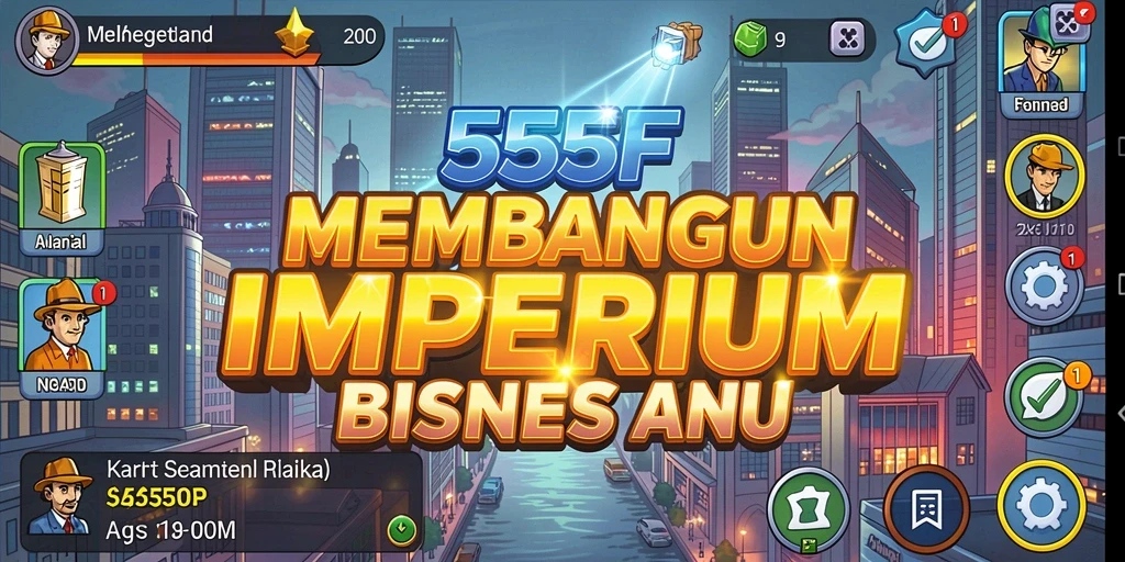 Tangkapan layar dari gameplay Tycoon di 555F yang menarik dan dinamis.