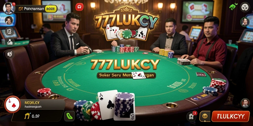 Tampilan gameplay Poker yang mendebarkan di 777LUKCY.
