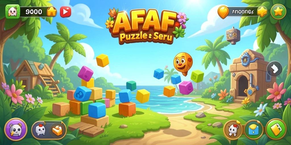 Screenshot AFAF yang menampilkan gameplay Puzzle yang menantang.