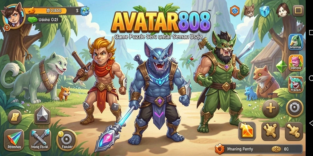 Tampilan gameplay AVATAR808 menampilkan teka-teki yang menantang dan menarik.