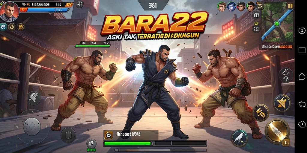 Gameplay BARA22 yang penuh aksi dan pertarungan intens.