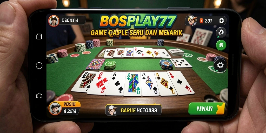 Tampilan menarik dari gameplay Gaple di BOSPLAY77.