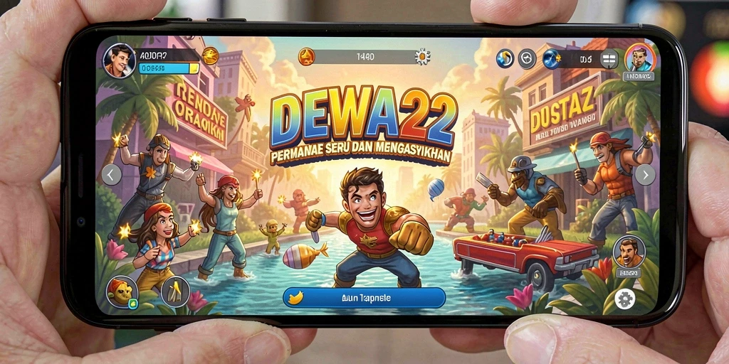 Tampilan gameplay utama DEWA22 yang penuh aksi dan tantangan.