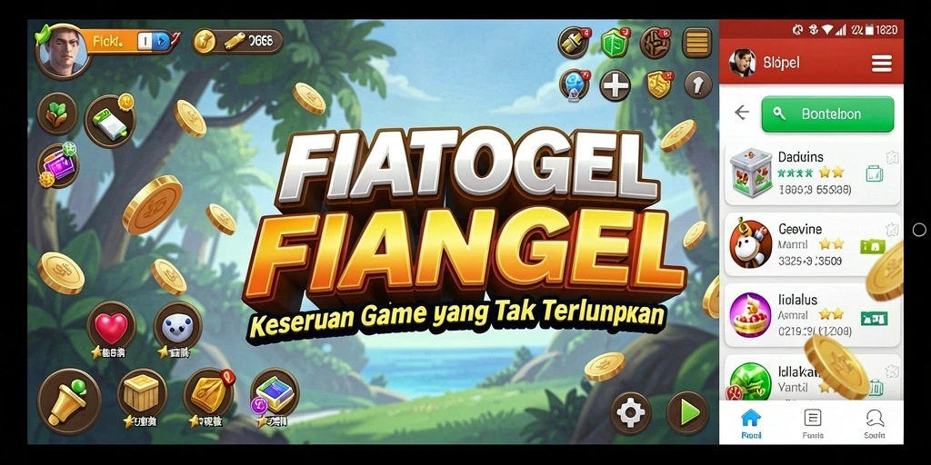 Tampilan gameplay FIATOGEL yang menarik dan interaktif