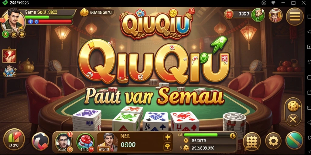 Tampilan gameplay seru dari QiuQiu IN22 dengan pemain aktif.