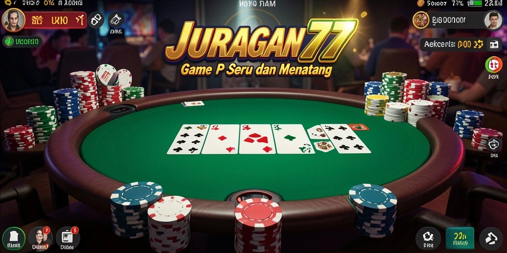 Tampilan permainan Poker yang menarik dan kompetitif di JURAGAN77.