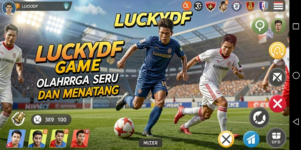 Screenshot gameplay LUCKYDF menampilkan aksi mendebarkan dalam olahraga.