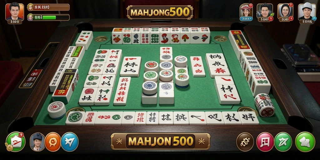Tampilan gameplay <strong>MAHJONG500</strong> dengan tantangan Puzzle yang menarik.