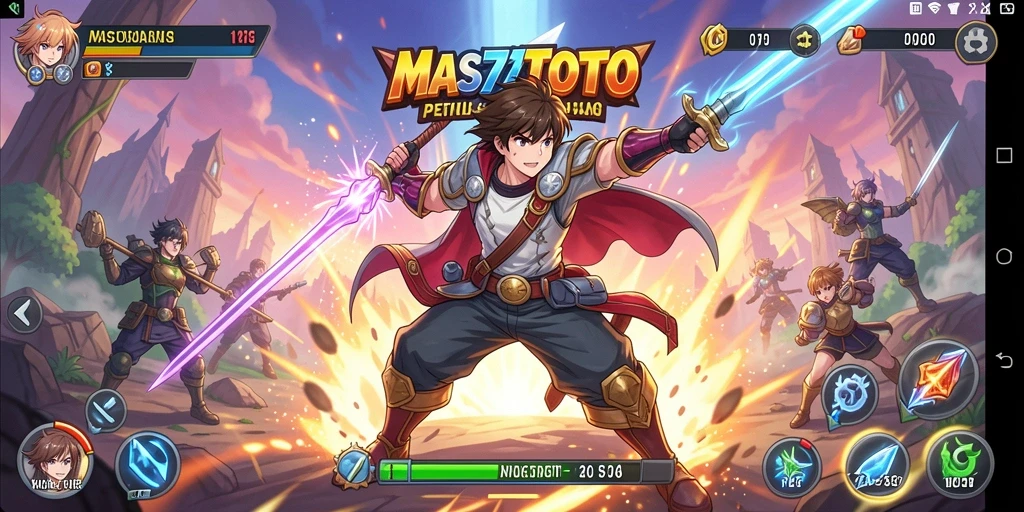 Tampilan gameplay menunjukkan karakter anime yang beraksi di dunia yang penuh warna.