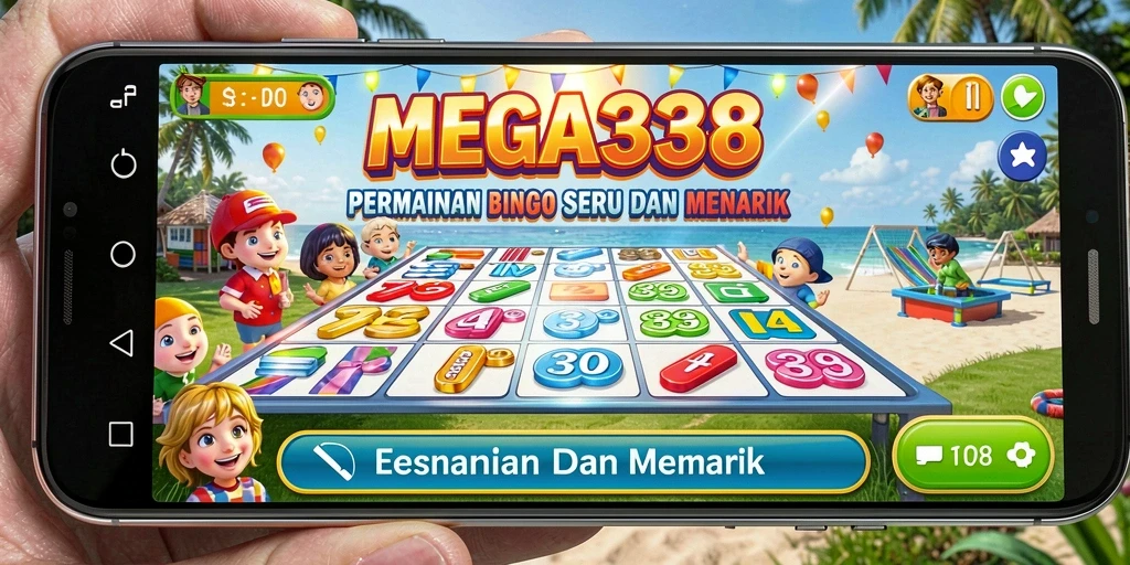Tampilan utama MEGA338 menunjukkan gameplay Bingo yang seru dan interaktif.