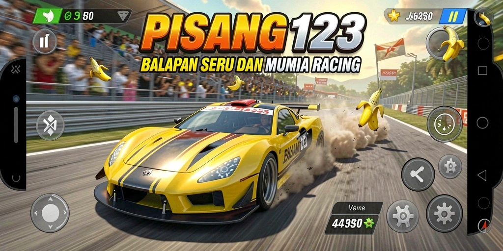 Screenshot utama PISANG123 menampilkan momen balapan mendebarkan.