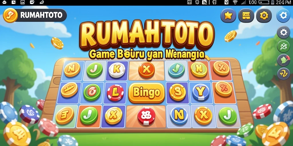 Screenshot utama RUMAHTOTO menampilkan gameplay Bingo yang seru dan interaktif.