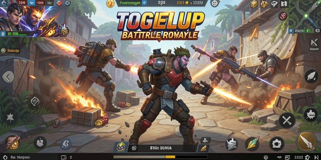 Gameplay TOGELUP yang seru dan mendebarkan dalam pertempuran Battle Royale.