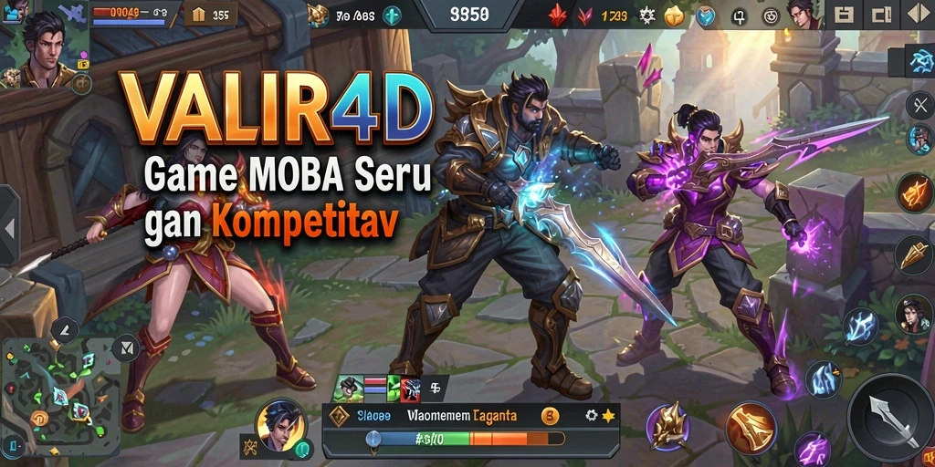 Screenshot VALIR4D menampilkan aksi intens di arena pertempuran MOBA.