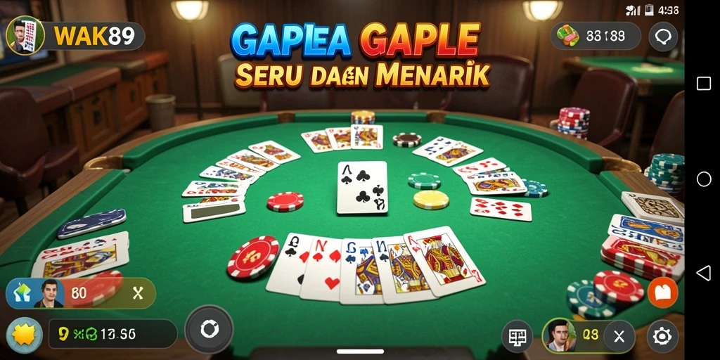 Tampilan gameplay Gaple yang seru dan interaktif di WAK89.